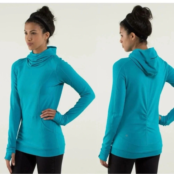 Lululemon Base Runner Hoodie - Wee Stripe Black Heathered Size 4 - Picture 1 of 16